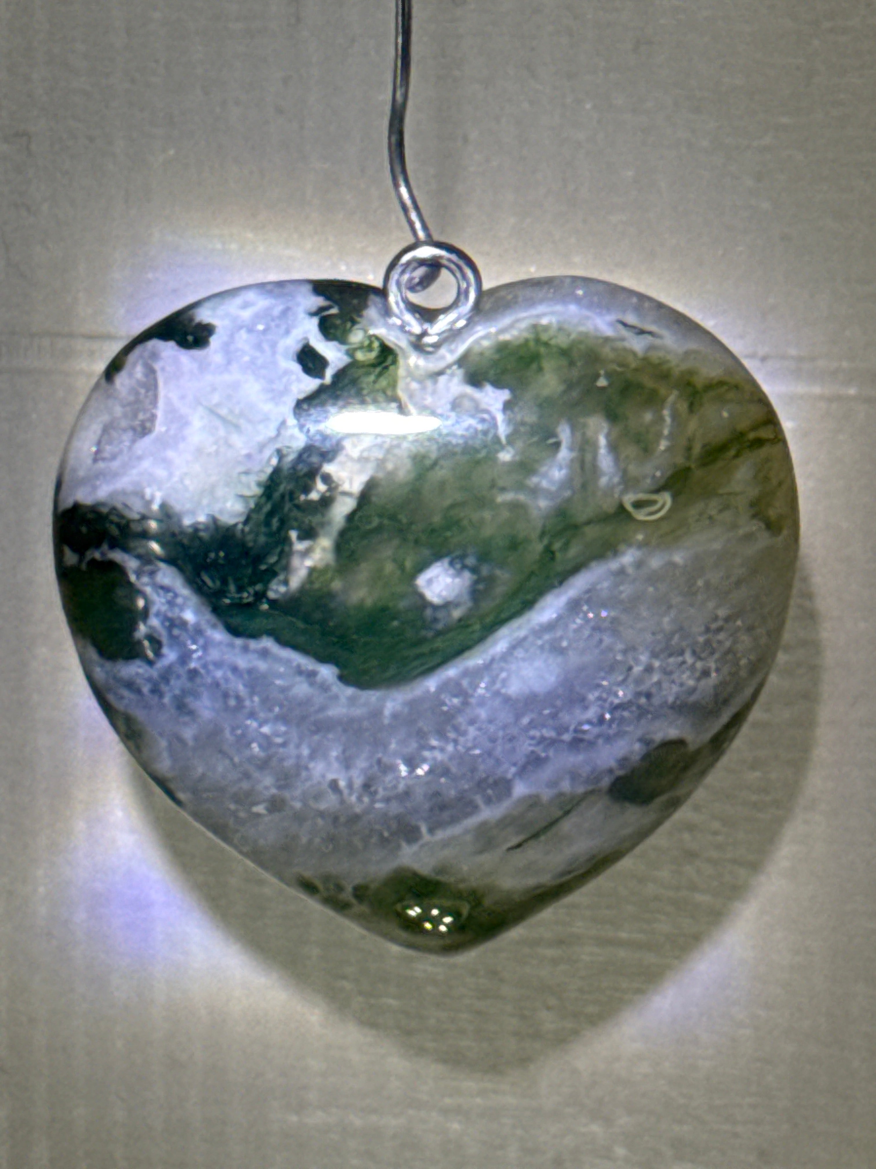 Moss Agate Heart Pendant