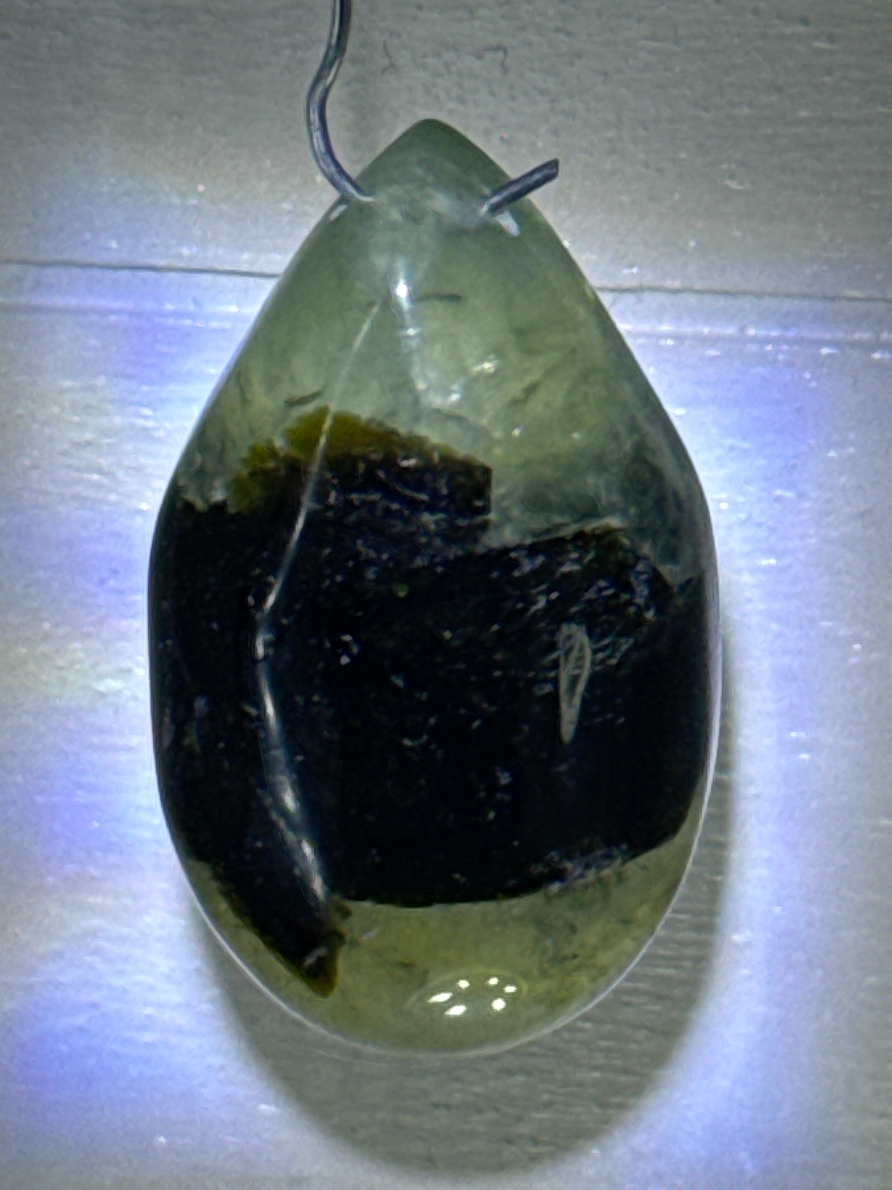 Prehnite with Epidote Pendant