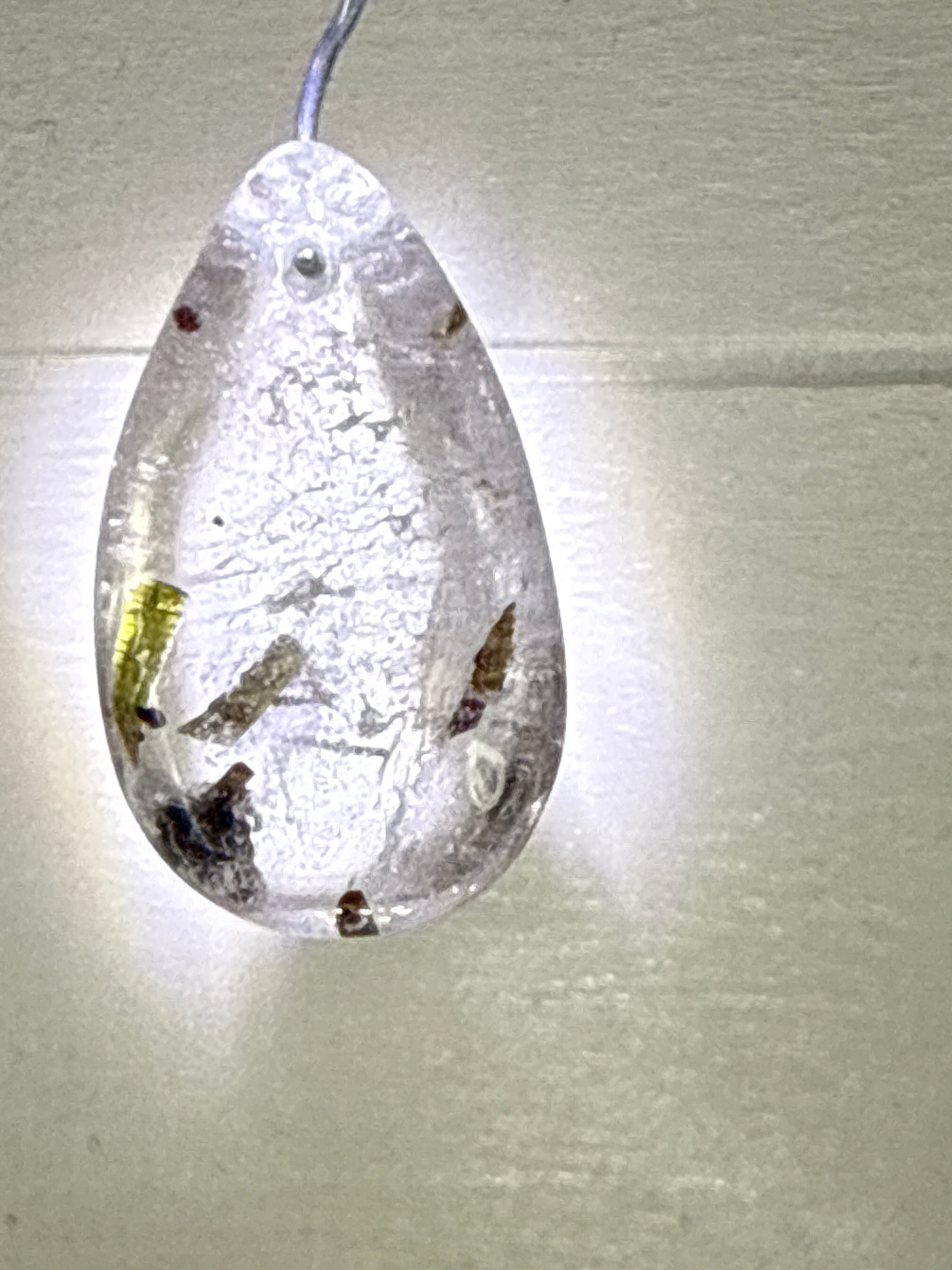 Green Tourmaline in Quartz Pendant