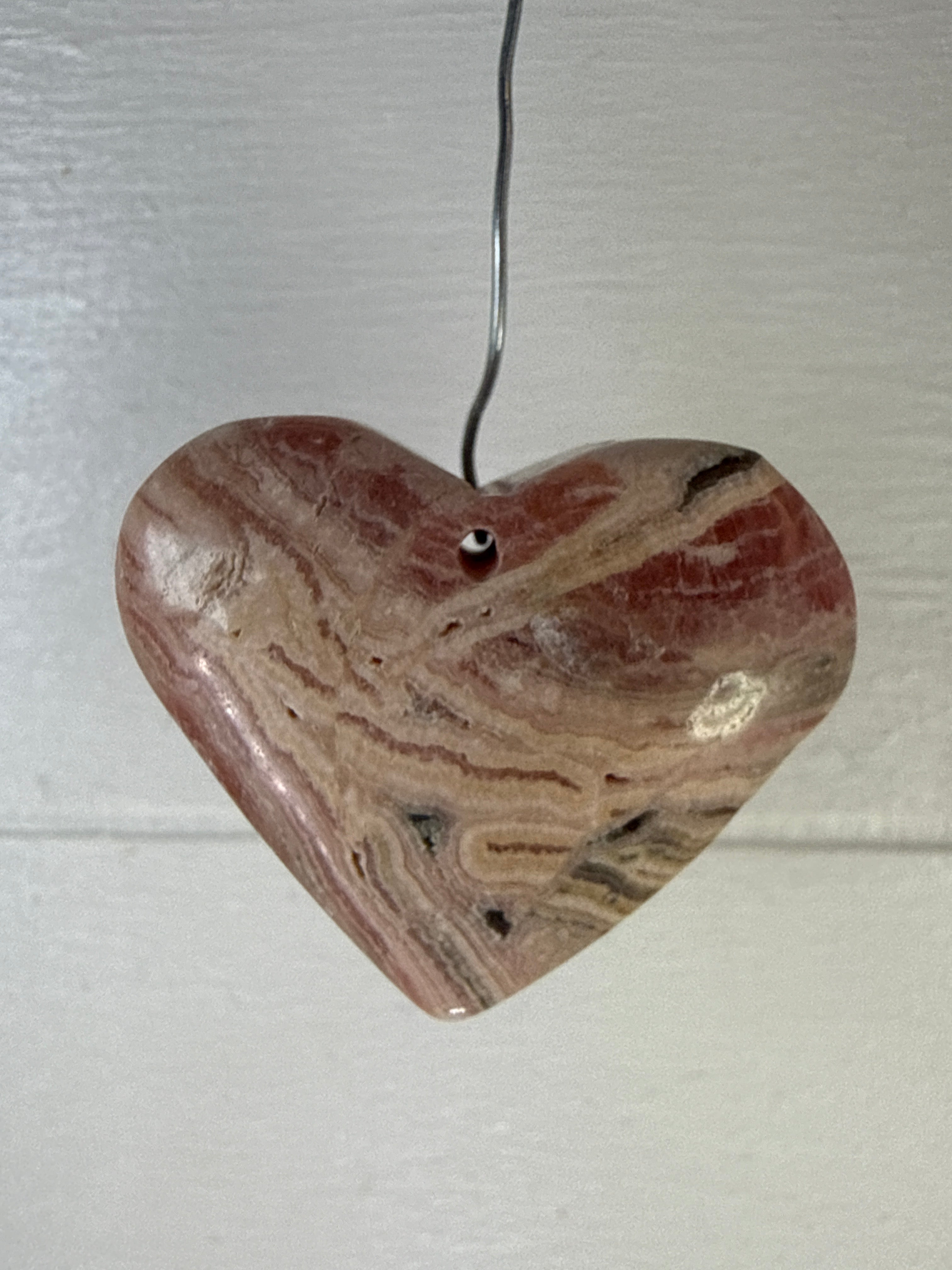 Rhodochrosite Heart Pendant