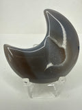 Druzy Agate Moon Carving