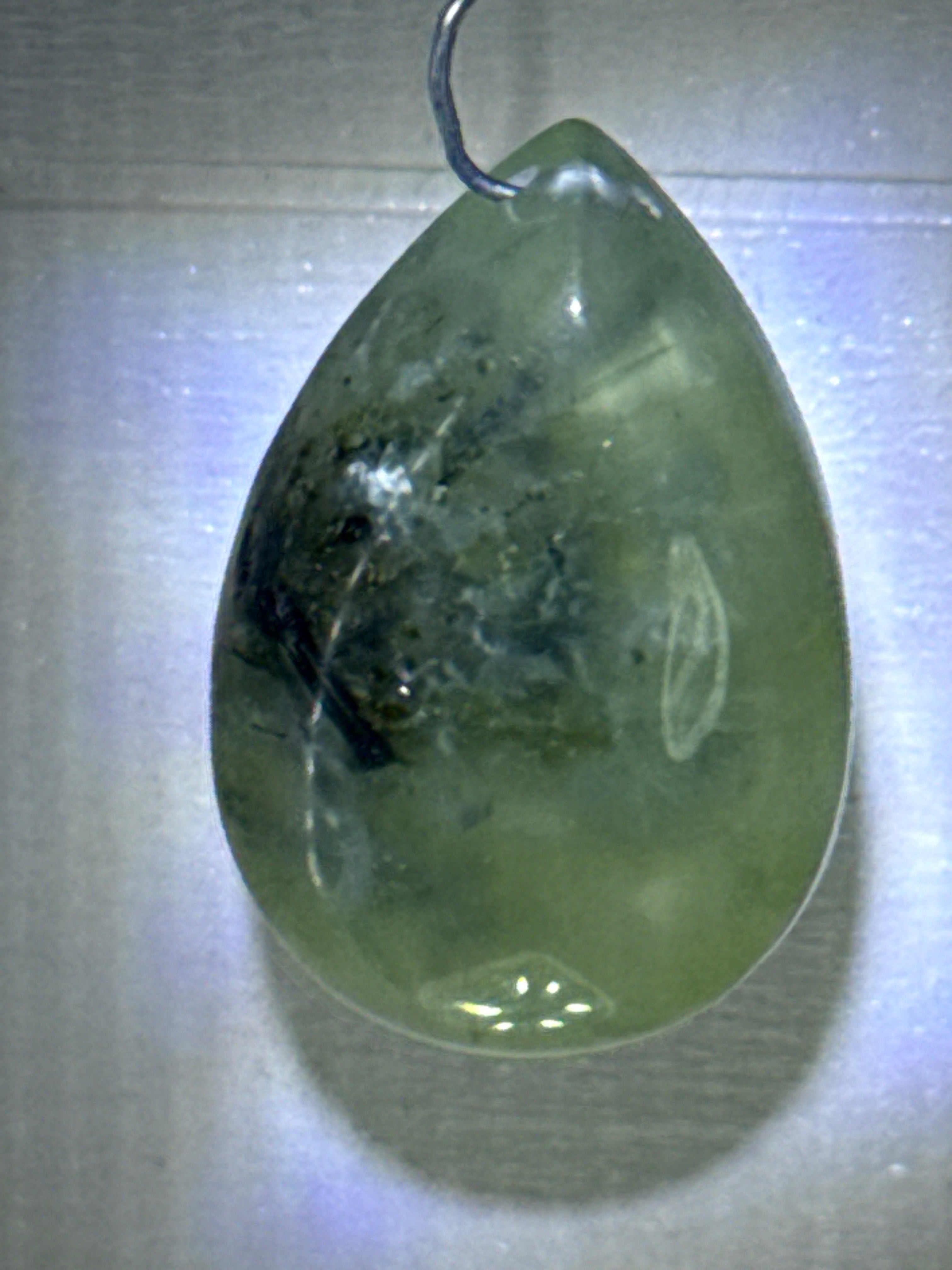 Prehnite with Epidote Pendant