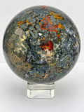 Pyrite with Ocean Jasper Sphere