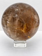 Smokey Quartz with Thousand Layer Garden Quartz & Cooper Rutile Sphere