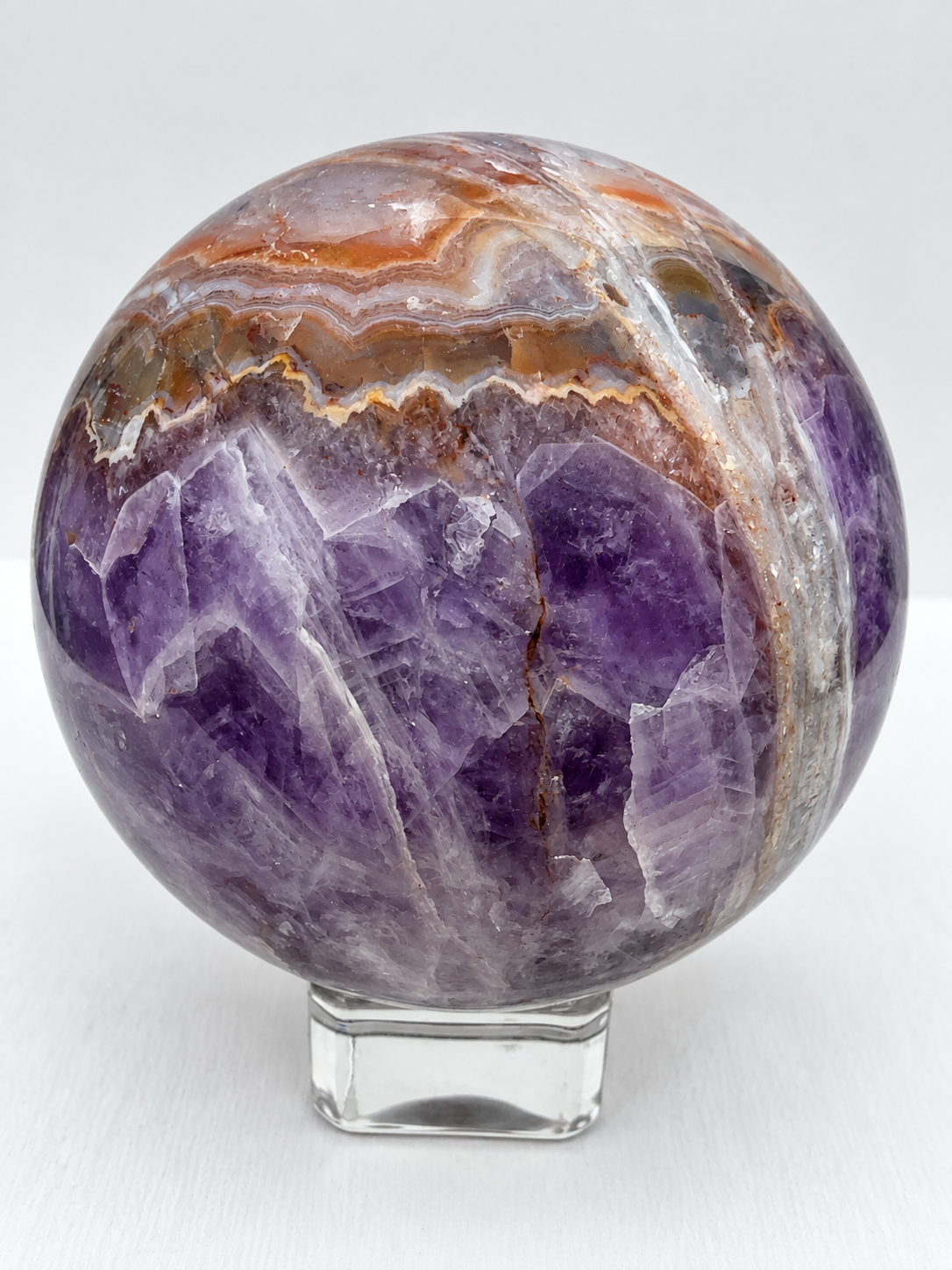 Amethyst with Mexican Lace Agate Sphere
