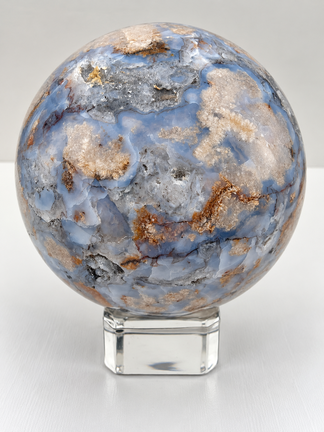 Blue Flower Agate Sphere