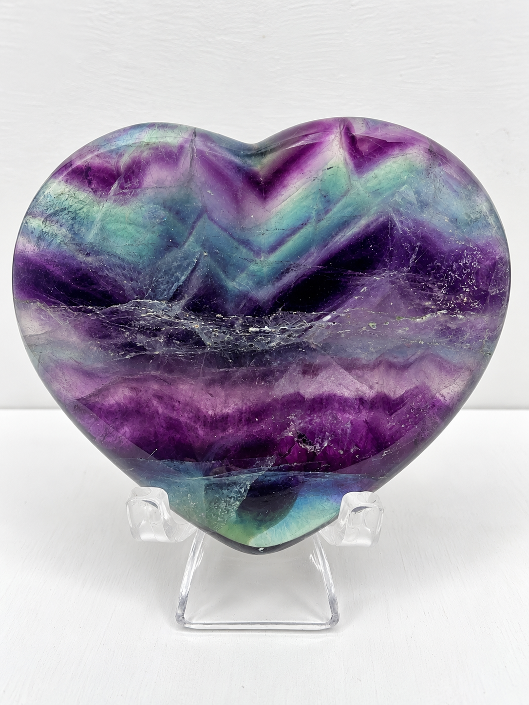 Rainbow Fluorite Heart