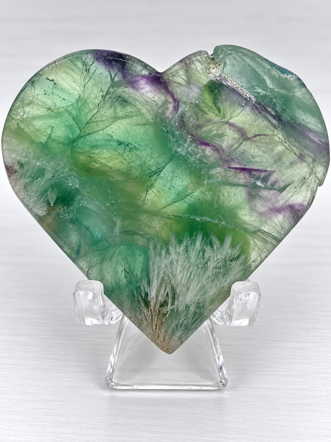Feather Fluorite Heart