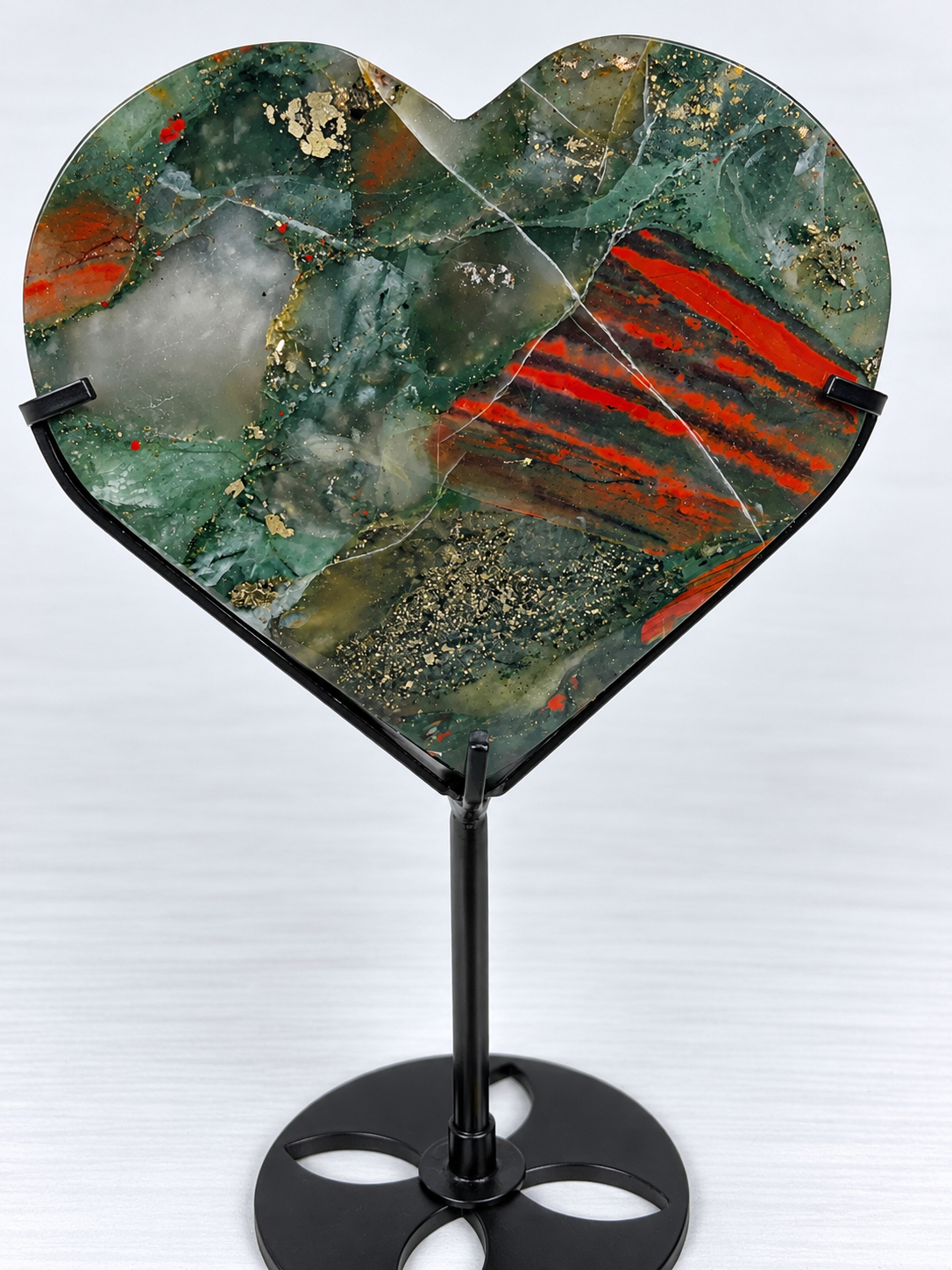 African Bloodstone with Pyrite Heart