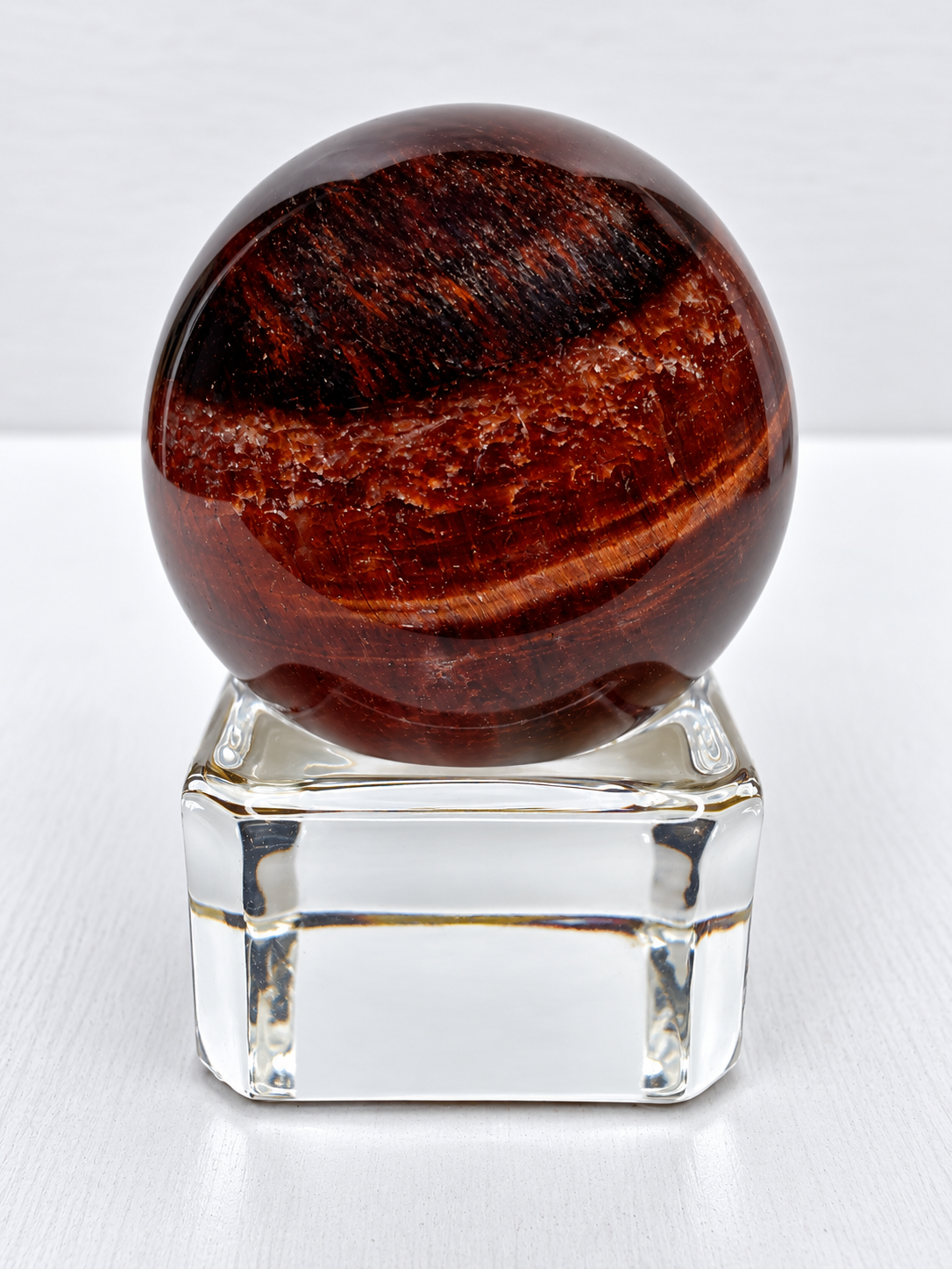 Red Tigers Eye with Tigers Iron Sphere