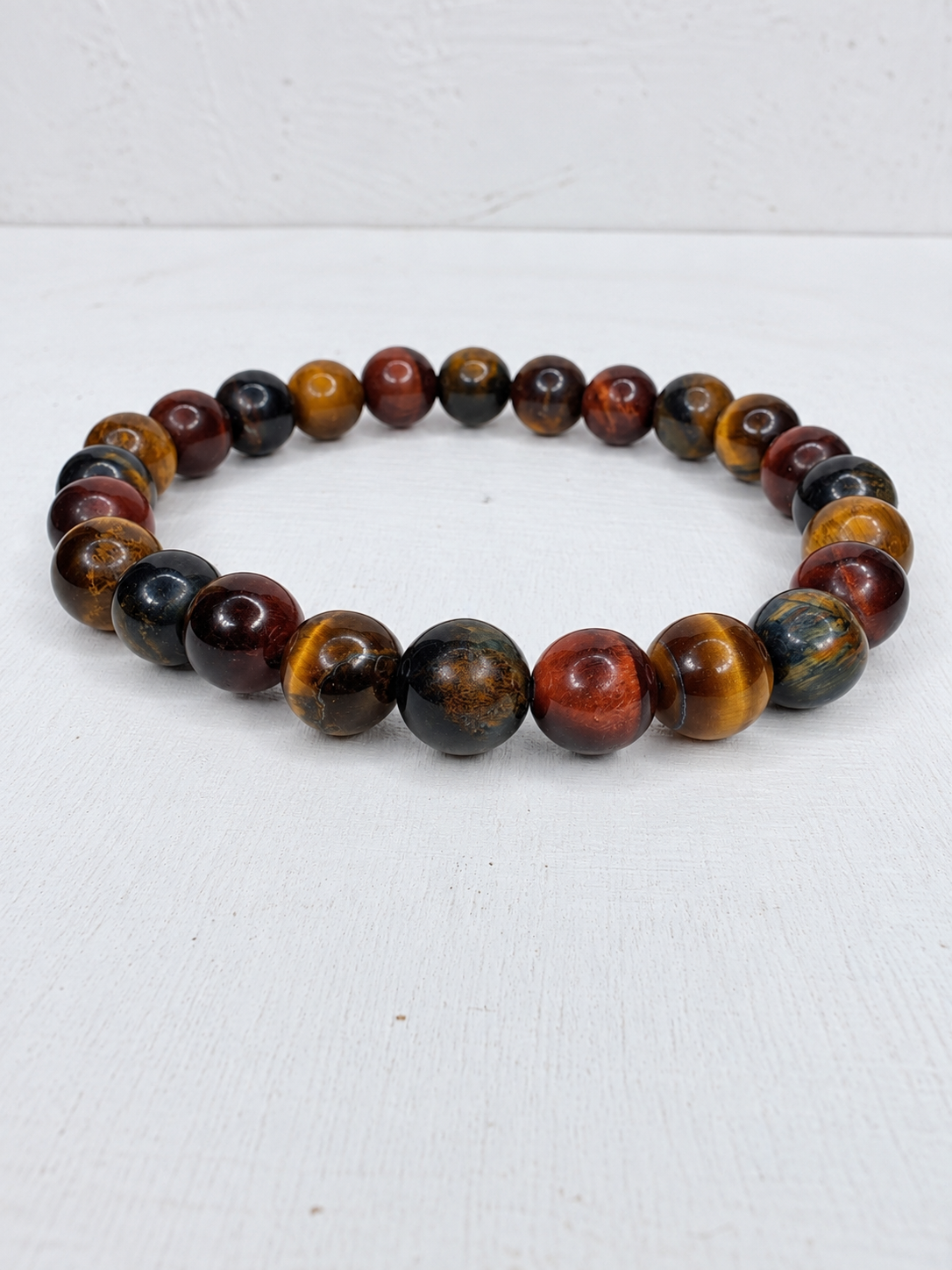 Blue, Gold & Red Tigers Eye Bracelet – 8mm
