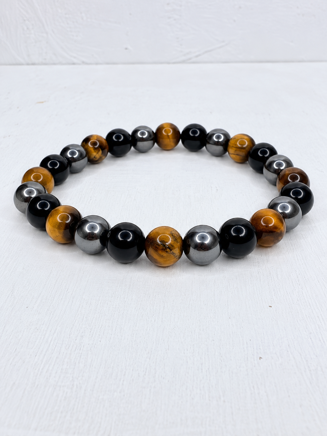 Hematite, Black Obsidian & Tigers Eye Bracelet – 8mm