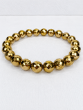 Faceted Gold Aura Coated Hematite Bracelet – 8mm