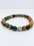 Faceted Ocean Jasper Bracelet – 8mm