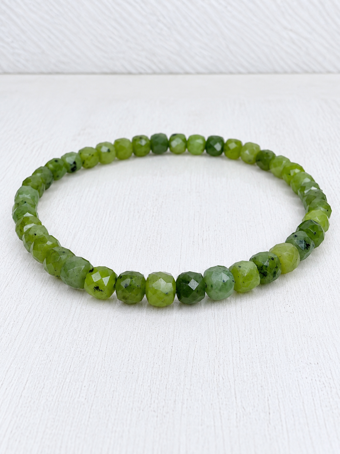 Faceted Nephrite Jade Bracelet – 5mm