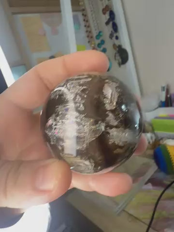 Skeleton Smokey Quartz Sphere