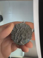 Carved Labradorite Peacock Pendant