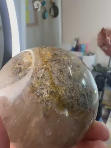 Rutile and Garden Quartz Sphere