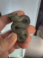 Carved Labradorite Snake Pendant