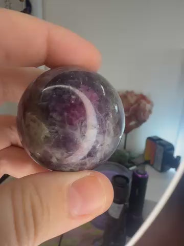 Lepidolite and Rubellite Tourmaline Sphere