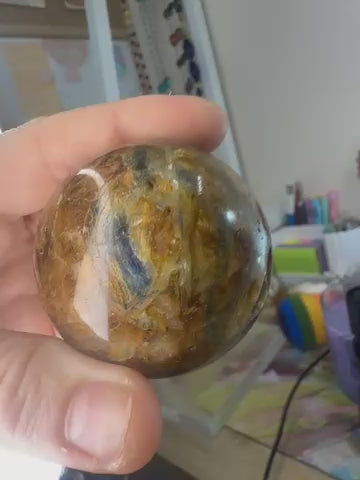 Sunstone with Kyanite Sphere